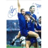 Andy Gray, Peter Reid, Graeme Sharp and Paul Bracewell Everton Signed 16 x 12 inch football photo.