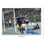 Steve Walsh Collage Wembley Leicester City Signed 16 x 12 inch football photo. Supplied from stock