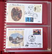 Benham FDC collection 34 cover housed in a RAF suede album includes five signed covers by Bill