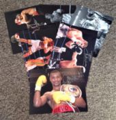 Boxing Collection 7 superb signed colour photos featuring legendary names of the British ring