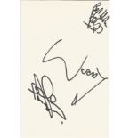 Bay City Rollers signed 6x4 white card, Signed by Stuart Wood, Alan Longmuir and one other. Good