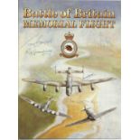 Battle of Britain Memorial flight brochure multiple signed by BBMF pilots to front cover, Seven