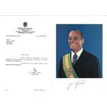 Joao Figueiredo signed 12x8 colour photo, 30th President of Brazil, the last of the military