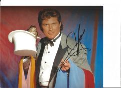 David Hasselhoff signed 10 x 8 colour photo as a Magician. Good Condition. All autographs are