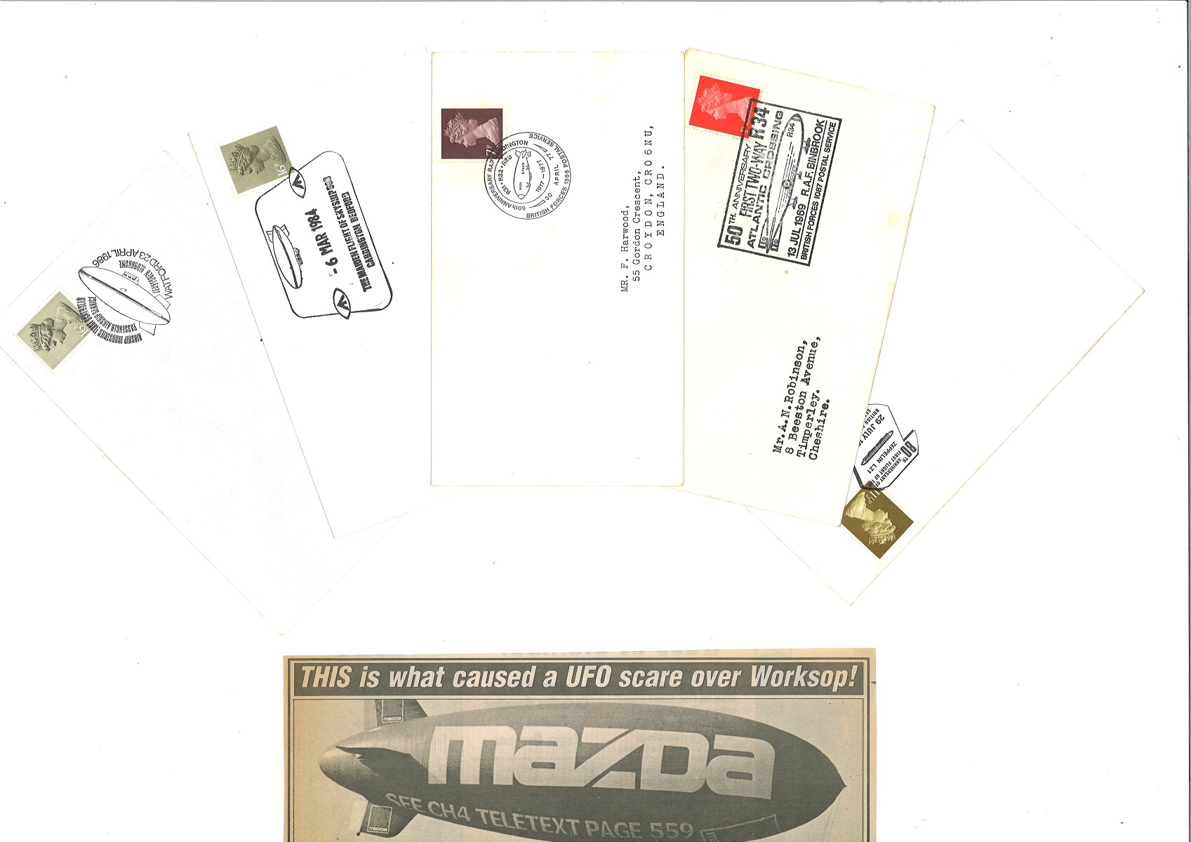 Airship and Balloons collection includes 15 items , five vintage envelopes all with pm relating to - Image 2 of 6