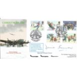 WW2 Dambuster David Shannon DFC signed 1990 Avro Lancaster Cambridge Stamps official Christmas