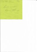Cricket legend Gary Sobers signed green 4 x 4 page. Good Condition. All autographs are genuine