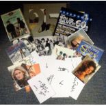 Music collection 24 items includes signed colour photos , white cards and flyers names include Tommy