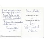 WW2 Colditz inmate Peter Tunstell signed Christmas card to WW2 author Alan Cooper. Good Condition.