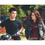 Taylor Lautner and Kristen Stewart signed 10 x 8 colour photo from The Twilight Saga. Good