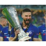 Olivier Giroud Signed Chelsea Uefa Cup 8x10 football photo. Good Condition. All autographs are