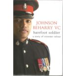 Johnson Beharry VC signed hardback book A Barefoot Soldier, Signed on inside title page. Good