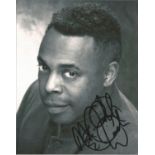 Michael Winslow signed 10x8 black and white portrait head-shot photo, American actor, beatboxer