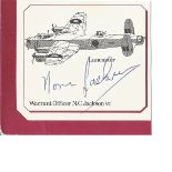 Norman Jackson VC signed 3 x 3 picture of his WW2 aircraft cut from larger DM Medal Victoria Cross