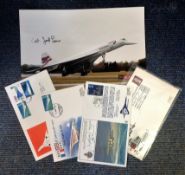 Concorde collection Includes 10x8 colour photo signed by Captain Jock Lowe slight dent on photo