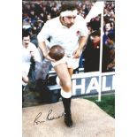 Bill Beaumont Rugby Autographed 12 X 8 Photo, A Superb Image Depicting The England Captain Leading