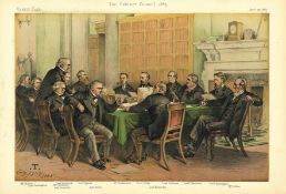 The Cabinet Council 1883 27/11/1883, Subject Gladstone Etal, Vanity Fair print, These prints were