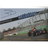 Sebastien Bourdais signed 12x8 colour photo racing for Red Bull in 2008. Good Condition. All