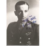 WW2 Luftwaffe ace Wolf Falk KC nightfighter signed 6 x 4 inch b/w portrait photo in uniform. Good