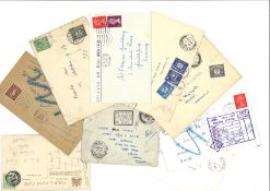 Vintage postal collection 9 envelopes dating back to the 1950s includes some interesting PMS and