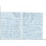 WW2 Sergeant Joan Elizabeth Mortimer MM handwritten letter to WW2 author Alan Cooper. Good