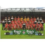 Liverpool 2007/08 Squad 8x12 football photo Signed By 17 Inc, Harry Kewell, Steven Gerrard, Jamie