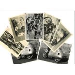 Vintage Motor Cycle racing photo collection 1950s some with PRINTED autographs, Shows mainly