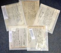 Naval collection 5 official documents dating back to 1900 signed and written by high ranking