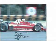 Motor Racing Jody Scheckter signed 10 x 8 colour action racing photo. Good Condition. All autographs