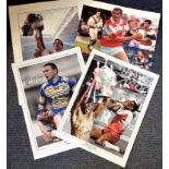 Rugby League collection 4 superb 16x12 signed colour montage photos featuring legendary names such