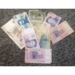 Bank note collection, 6 Israeli notes and 1 Spanish note, Varying states of condition. Good