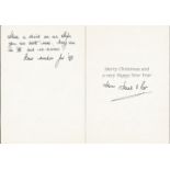 WW2 Dambuster Frank Appleby signed Frank with personal note, Christmas card to 617 Sqn Dambuster