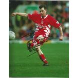 Julian Dicks Signed Liverpool 8x10 football photo. Good Condition. All autographs are genuine hand