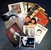 Entertainment collection 10 assorted signed photos and flyers signatures include Bill Nighy, Jason