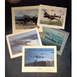 World War Two print collection includes 6 prints four signed by bomber command veterans signatures