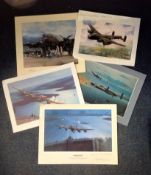World War Two print collection includes 6 prints four signed by bomber command veterans signatures