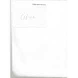Chris Bonington signed white card, British mountaineer, 19 expeditions including 4 to Mount Everest.