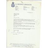 WW2 617 Sqn Tony Iveson signed typed letter to WW2 author Alan Cooper on 617 Sqn Association