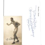 Boxing George Carpentier 1921 vintage postcard with PRINTED AUTOGRAPH Light Heavyweight Champion and