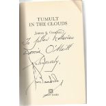 WW2 ace James Goodson signed copy of his softback book Tumult in the Clouds, Dedicated to a fellow