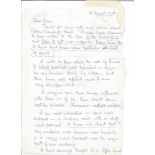 WW2 Colditz inmate Peter Tunstell hand written signed Air Mail Letter to WW2 author Alan Cooper