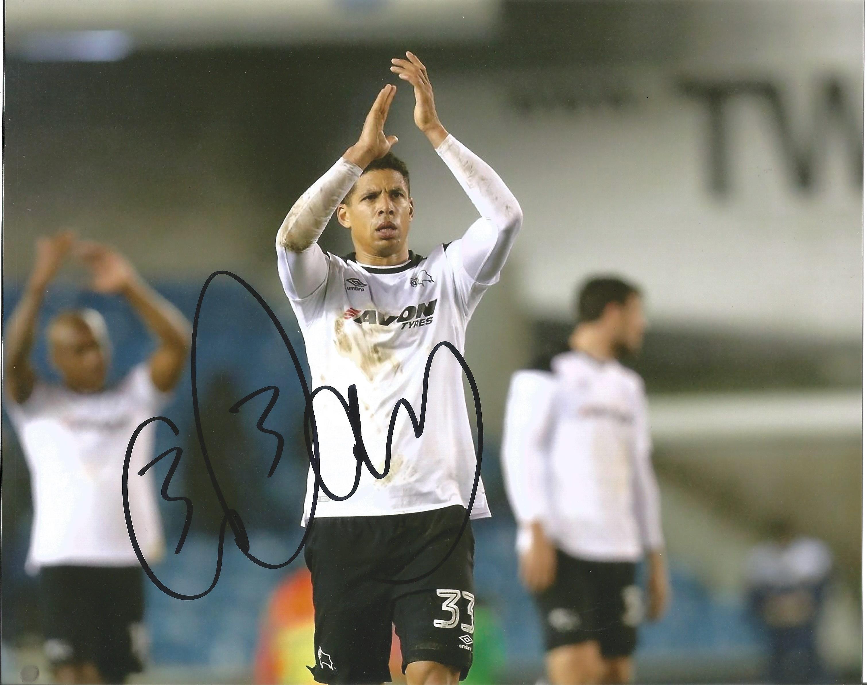 Curtis Davis Signed Derby County 8x10 football photo. Good Condition. All autographs are genuine