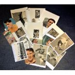 Football Legends collection 16 items includes signed magazine team photos and black and white photos