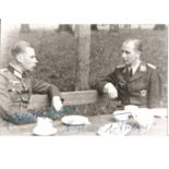 WW2 German Gunter Nicolaus von Below and one not identified signed 4 x 3 b/w photo in military