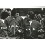 Alan Hudson signed 12x8 black and white photo, English former footballer who played for Arsenal,
