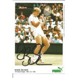 Boris Becker signed 6x4 promotional Puma photo. Good Condition. All autographs are genuine hand