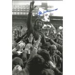 JPR Williams rugby autographed 12 x 8 photo, a superb image depicting the Welsh full-back being