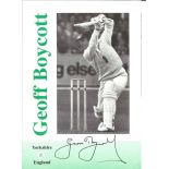 Geoff Boycott signed to front and inside of Cricket promo 4 page flyer. Good Condition. All