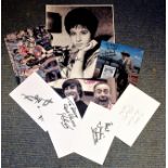 Entertainment and Music Collection 9 items signed white cards and photos signatures include Helen