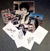 Entertainment and Music Collection 9 items signed white cards and photos signatures include Helen